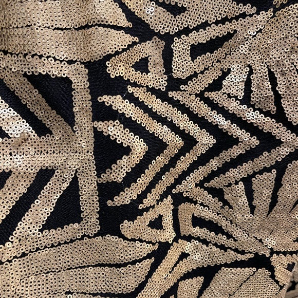 Marina Gold and Black Sequin Cocktail Dress - size 6 - Picture 6 of 8
